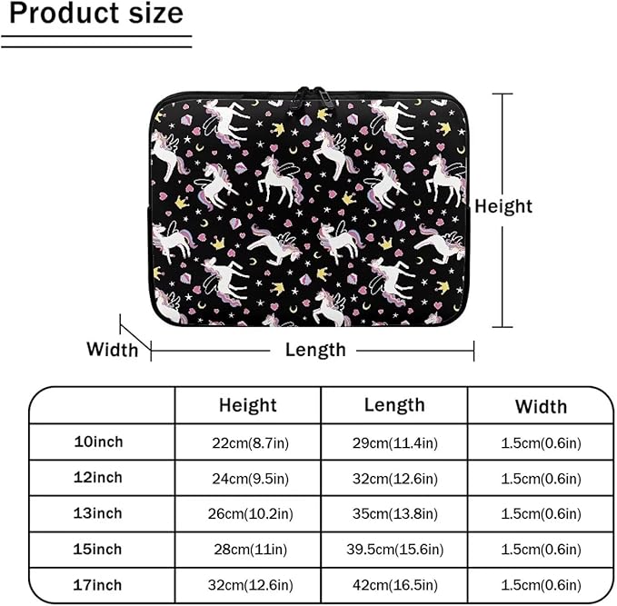 Horse Printed Computer Bags for Laptops Girls, Heart Pattern Computer Carrying Cover Portable Laptop Case Bag, 13 Inch Shockproof Laptop Bag Neoprene Computer Briefcase