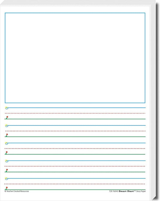 Teacher Created Resources 76543 Smart Start 42737 Story Paper: 360 sheets, White