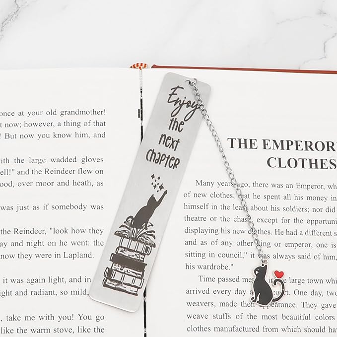 Jeffdad 2 Pcs Kitty Inspirational Words Bookmarks Funny Bookmarks Book Marker for Birthday Gifts Stainless Steel Bookmarks for Book Lovers Kids Teachers Friends Women Men (Type one)