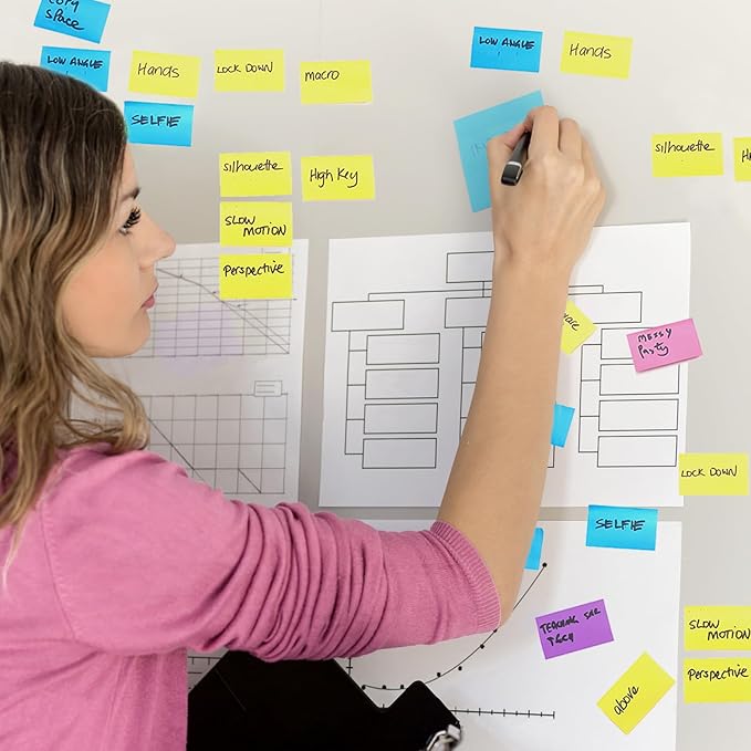 Sticky Notes 1.5x2 in, 24 Pads, Mini Self-Stick Note Pads, 8 Bright Colours, Perfect for Office, Home, School & Desk Accessories, 75 Sheets/Pads