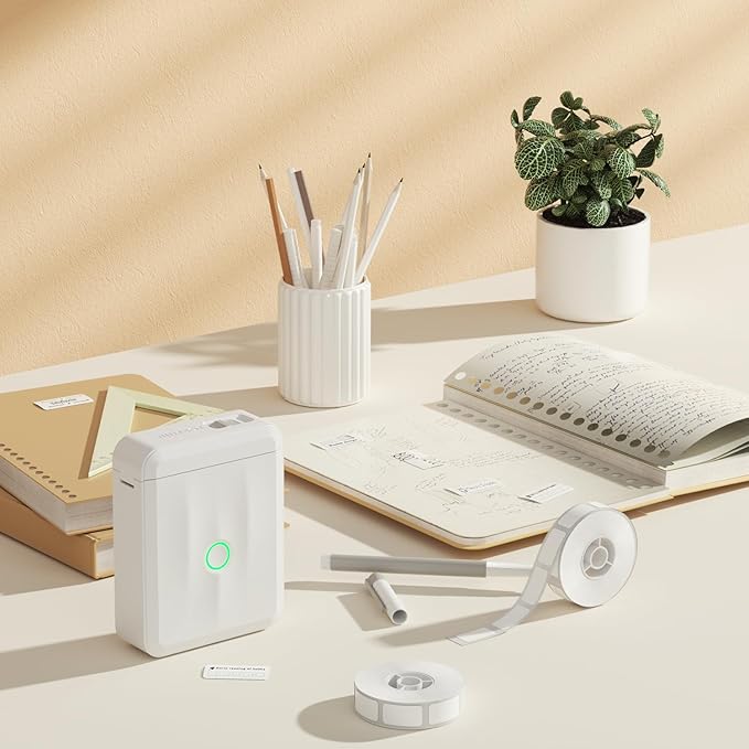 NIIMBOT D110 Label Maker Tape Adhesive White Label Paper 0.55" X 1.18" (14 X 30mm) 210 Labels/Roll, Compatible D11 D110 Label Printer, Thermal Paper Black on White, 3-Roll