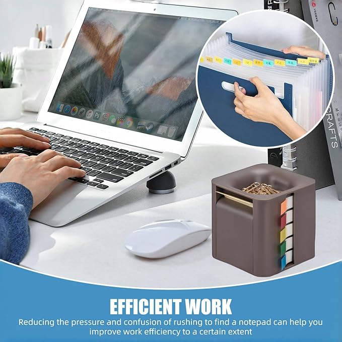 5-in-1 pop up Sticky Note Dispenser with self-Adhesive Notepad, Colour Labels, Ideal for Homeschool and Office Organize