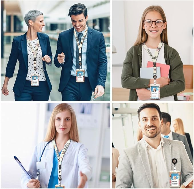 Cute Doggie Lanyard with Retractable Badge Reel and ID Badge Holder, Adjustable Lanyard Badge for Dog Lovers, Teachers, Nurses, and Office Professionals