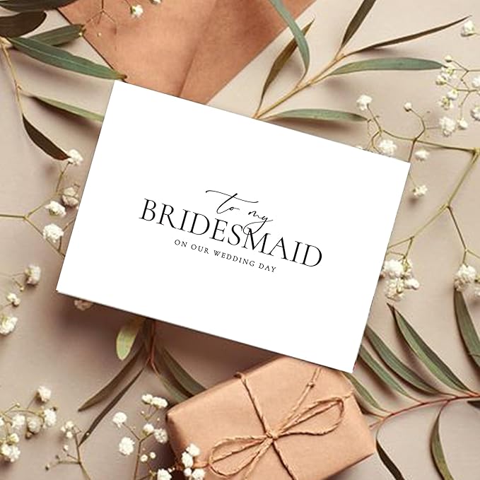 Bridesmaid Proposal Card with Envelope, To My Bridesmaid On Our Wedding Day Cards.（Bridesmaid A）