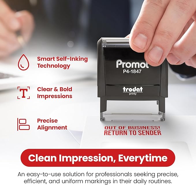 Promot Out of Business Return to Sender - Self Inking Rubber Stamp