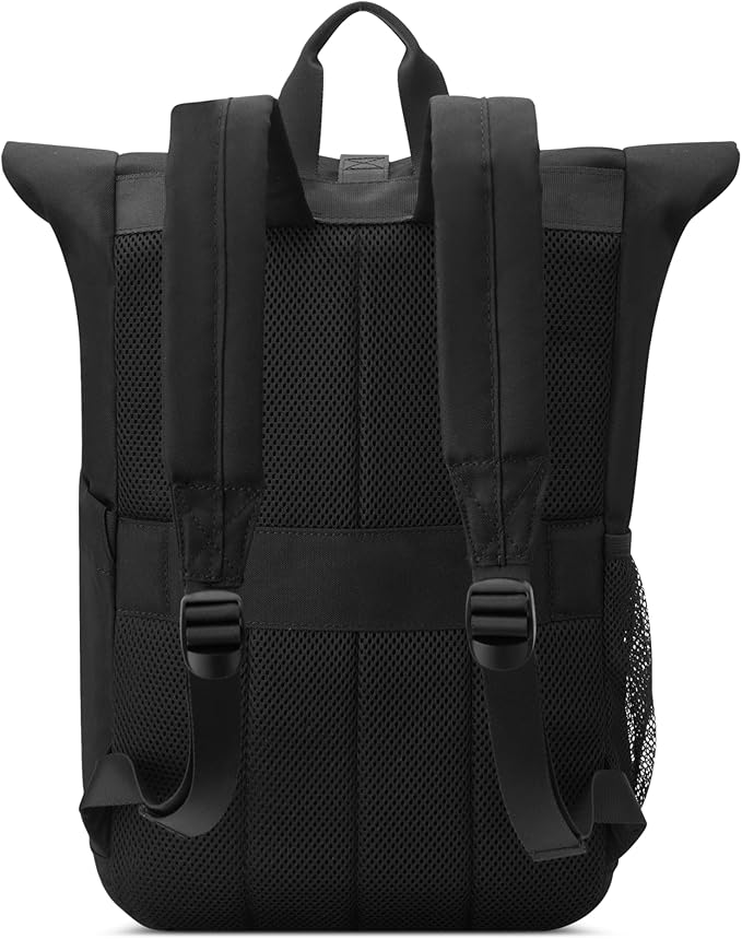 Jeep JS016D Rolltop Travel Backpack, Black, 17" Laptop