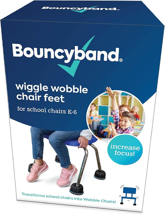 Bouncyband Wiggle Wobble Chair Feet – Transform a Standard School Chair into a Wobble Chair – Chair Feet for Classroom Help Improve Concentration and Calm Children Aged 3+