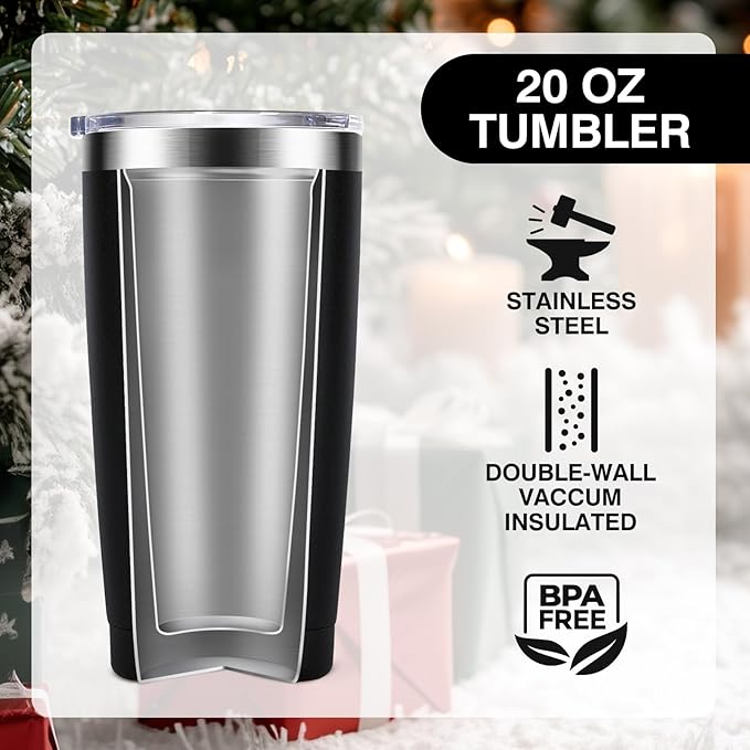 Dad Gifts from Daughter, Dad Birthday Gift, Fathers Day Christmas Birthday Gifts for Dad, Cool Gifts for Dad, 20oz Stainless Steel Insulated Dad Tumbler, Black