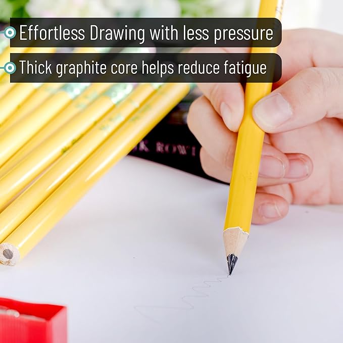 Mr. Pen- Jumbo Pencils, 10 Pencils and 1 Sharpener, Big Pencil, Fat Pencils, Jumbo Pencils for Preschoolers, Fat Pencils for Kindergarten, Thick Pencils, Big Pencils for Preschoolers, Large Pencil.