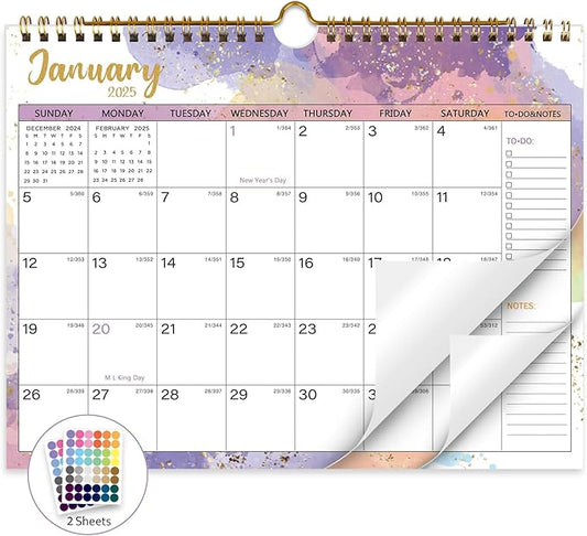 2025 Calendar 18 Month Wall Calendar 2025-2026, January 2025 to June 2026 Calendar with Julian Dates, 11" X 8.5" (2025-2026 Wall Calendar Water Ink)