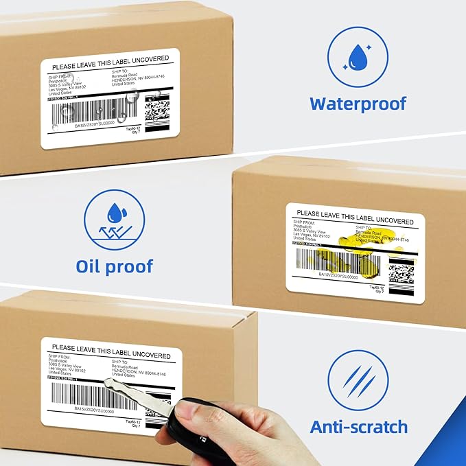 12 Rolls Compatible Shipping Labels Replacement for Brother DK-1202 (2.4" X 3.9"), Compatible with Brother QL Label Printers QL800 QL1100 with 1 Refillable Cartridge Frame