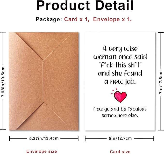 Interesting New Job, Congratulations Card for Bestie, Farewell Card for Colleagues, Friend, Him and Her, Perfect Resignation Gift for Work Friend