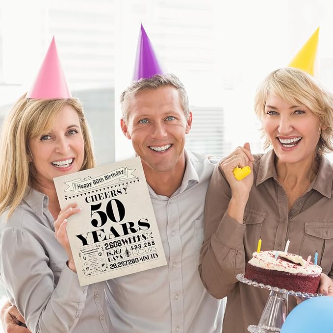 50th Birthday Card, 50th Birthday Gifts for Women Men, 50th Birthday Decorations for Him Her, Back in 1975 Birthday Card