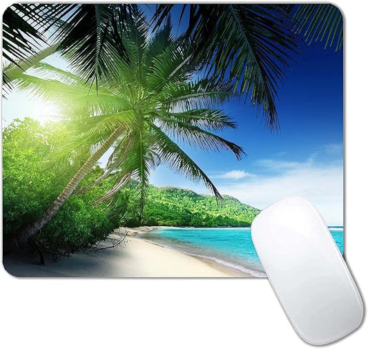 Beach in Sunset Mouse Pad,Non-Slip Rubber Base Wireless Gaming MousePads for Computers Laptop Office,Cute Mouse Pads with Designs for Women