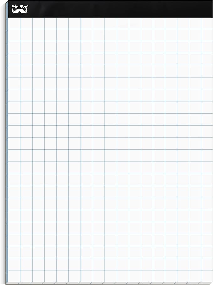Mr. Pen- Graph Paper, 2x2 (2 Squares per inch), 8.5"x11", 55 Sheets, Grid Paper, Graphing Paper, Graph Paper Pad, Math Graph Paper, Grid Paper Pad, 1/2 Inch Graph Paper, Square Paper, Math Paper