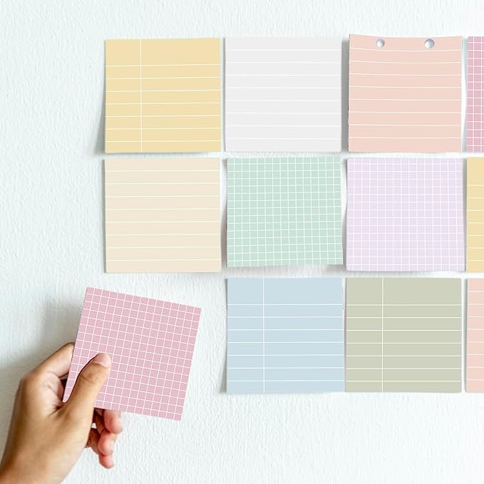 Post it Notes 3x3 Cute and Aesthetic Sticky Notes Planner Notepad - 450 Sheets - Desk Accessories for School, Office, and Home - Ideal Gifts for Teachers, Women, and Coworkers (Minimalist)