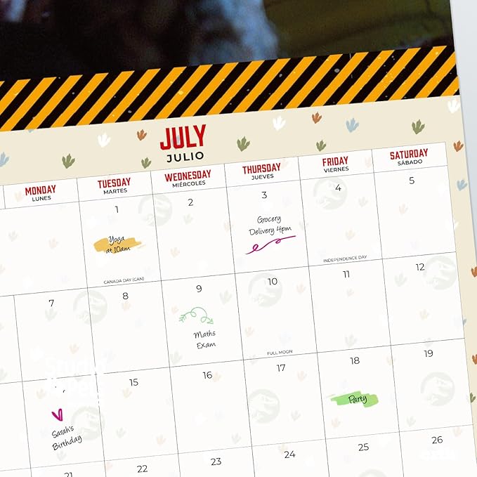 Jurassic Park Wall Calendar 2025 12" x 12" FSC® Plastic Free - Starts Week On Sunday | Square Wall Calendar | Family Planner Calendar 2025 | Jurassic Park Calendar 2025 | Jurassic Park Movies | Jurassic Park Merchandise