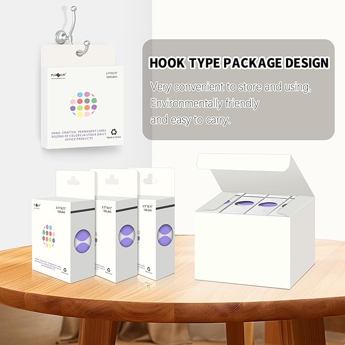 PARLAIM 0.75 inch Diameter Colored Dot Stickers 4 Rolls Pack 4000pcs Lavender Round Label Color Coding Marking Stickers Permanent Adhesive for Garage Sale
