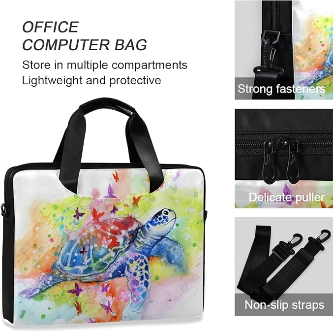 Sea Turtle Laptop Messenger Bag Case Sleeve Briefcase for Men Women