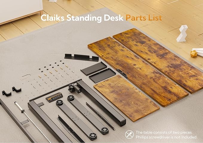 Standing Desk with Keyboard Tray, Standing Desk Adjustable Height, Raising Desks for Home Office and Computer Workstation, 55 Inches, Rustic Brown