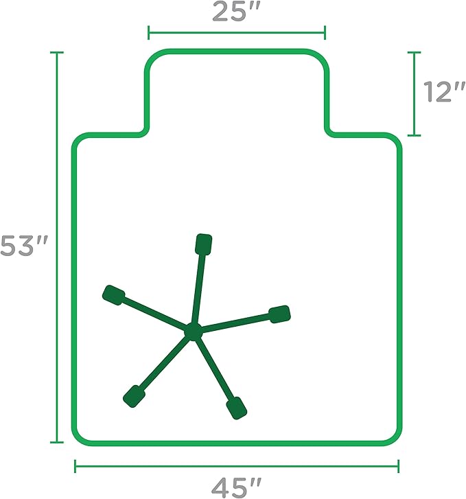 Dimex Low Pile Carpet Office Mat Chair Mat with Lip, 45" x 53" x .11"