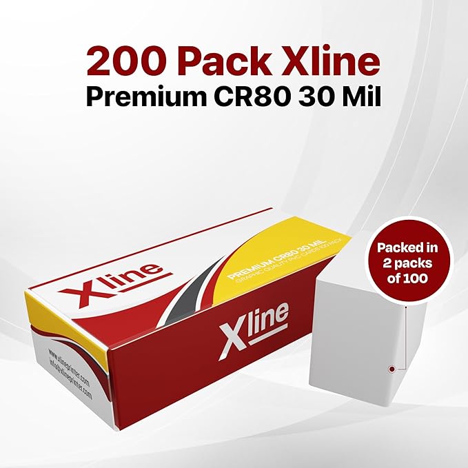 X LINE CR80 30 Mil Graphic Quality 200 Pack PVC Cards
