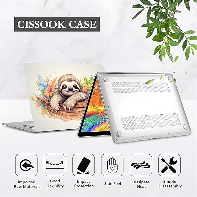 Compatible with 14.2 Inch MacBook Pro A2442/A2779, Cute Sloth Hard Plastic Shell Cover Case