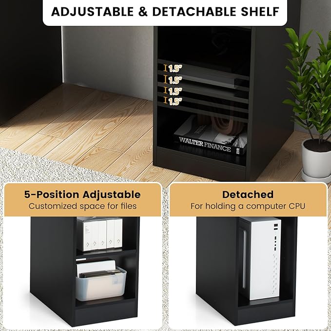 Giantex 2-Tier Office Desk, Black