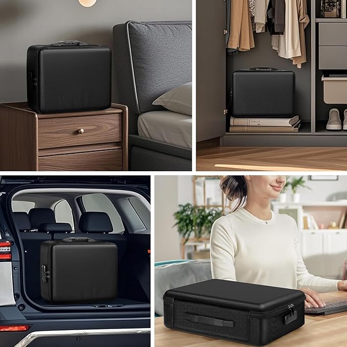 Fireproof Document Organizer Box, Fire Box Safe for Home Documents with Lock, Firesafe Waterproof Safe Box for Important Certificates Documents