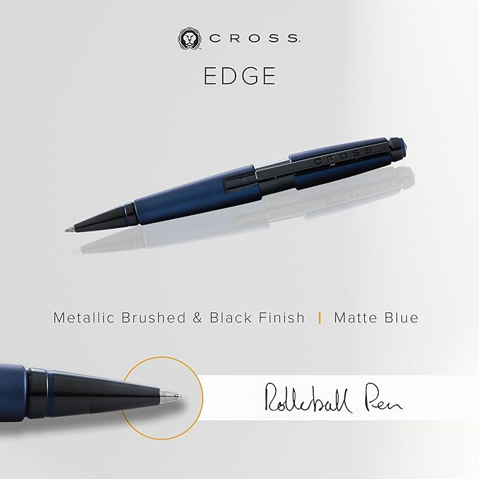 Cross Edge Matte Blue Lacquer Gel Rollerball Pen