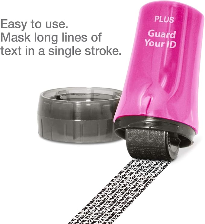 Guard Your ID Advanced Security Roller 2.0 Identity Theft Prevention Stamping Pink