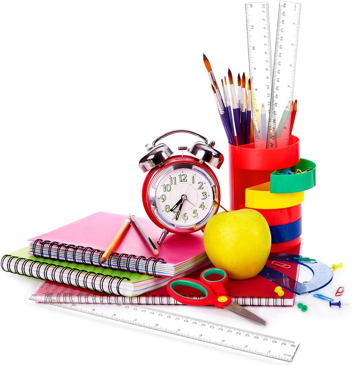 Chuangdi 20 Pieces 12 Inch Rulers Bulk Plastic Colorful Rulers for Kids Student Classroom School Office(Classic,Clear Color)