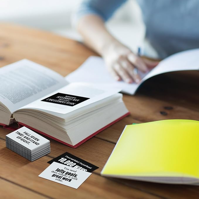 Jinei 300 Inspirational Affirmation Cards Positive Motivational Cards Small Mini Encouragement Quotes for Women Mother's Day Church(Famous Quotes)