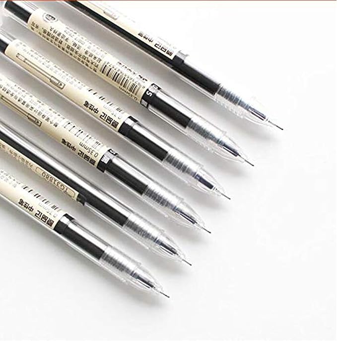 Gel Ink Pen Japanese Style Liquid Ink Rollerball Pens Quick Drying 0.35mm Ultra Fine Point Ballpoint Maker Pen Premium for Office School Stationery Supply,12 Pcs/Set, Black