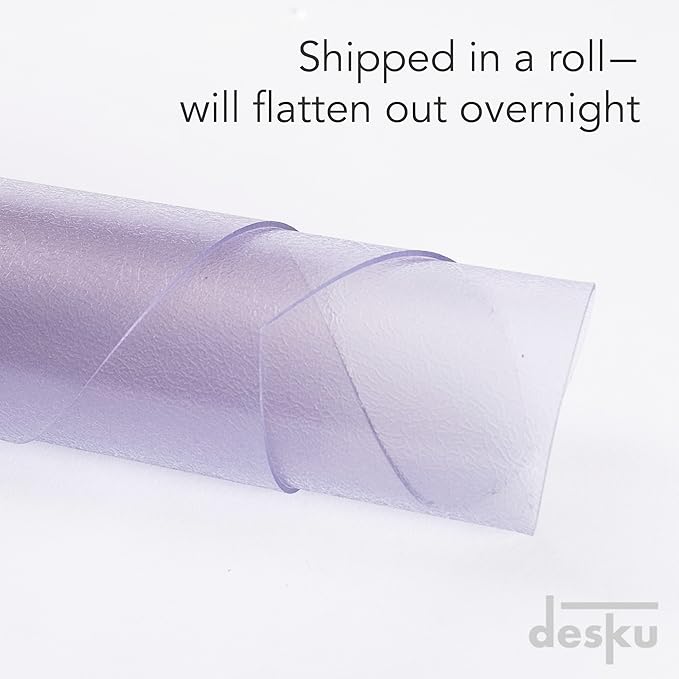 DESKU Flower Power Desk Chair Mat – Heavy-Duty PVC Mats for Hard Floor Protection, Clear, 48 x 49 Inches, Made in The USA