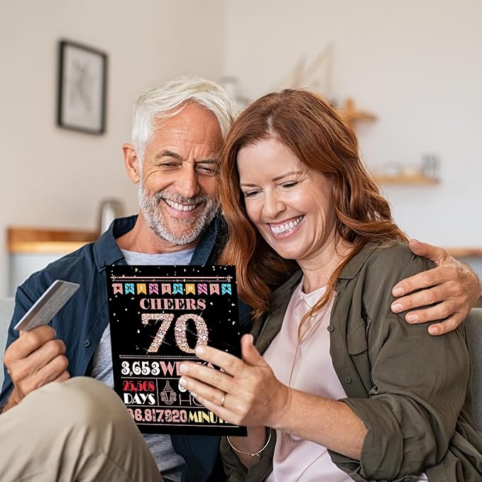 70th Birthday Card, 70th Birthday Decorations for Women, 70th Birthday Gifts for Mom, Back in 1955 Birthday Card, Rose Gold