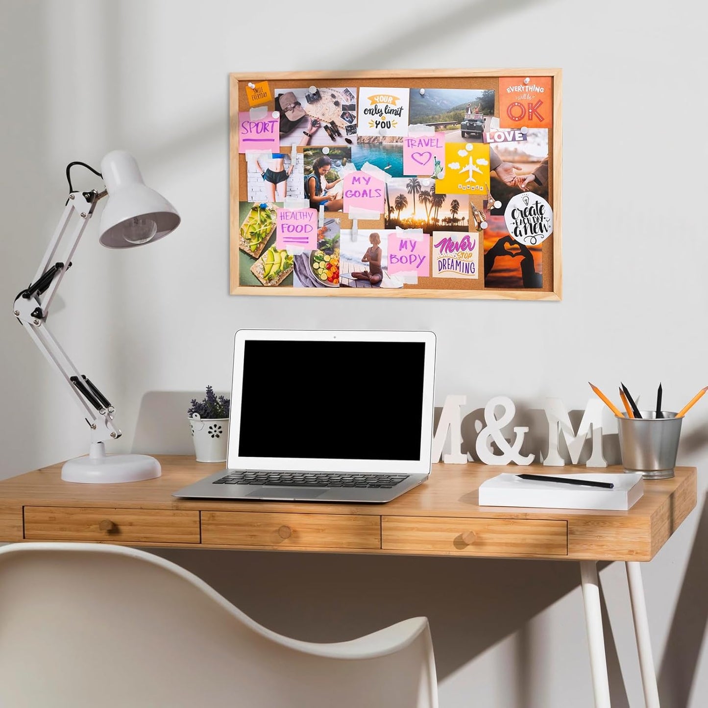 BESARME 200 Pieces Push Pins Set, 5 Types White Thumb Tacks Cute Decorative Push Pins for Wall Cork Board Bulletin Boards with Storage Box