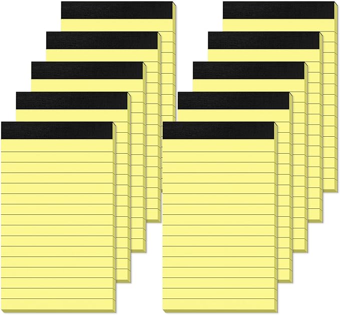 Yellow Note Pads 3x5 Small Notepads 3x5 Memo Pads Small Notebooks 3x5 Writing Pads 3x5 Lined Notepads 10 Pack Small Pads of Paper 3 x 5 Note Paper Pads 3x5 Yellow Pocket Notebook 30 Sheets per Notepad