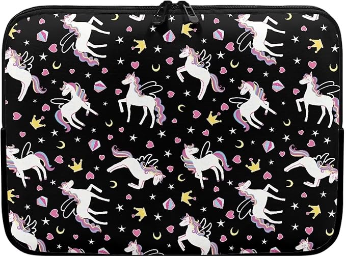 Horse Printed Computer Bags for Laptops Girls, Heart Pattern Computer Carrying Cover Portable Laptop Case Bag, 12 Inch Shockproof Laptop Bag Neoprene Computer Briefcase