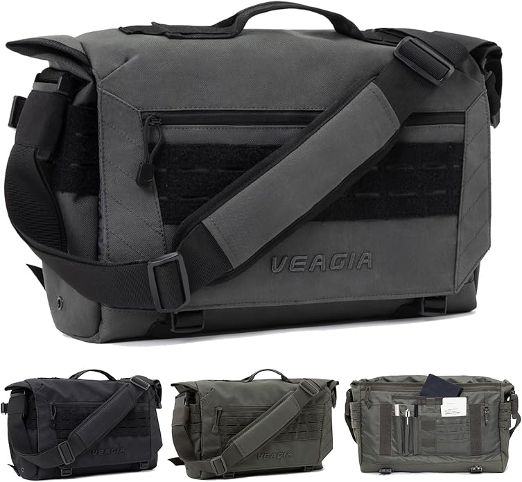 VEAGIA Messenger bag Laptop bag Briefcase Molle system Tactical style Detachable shoulder strap Shoulder Bags