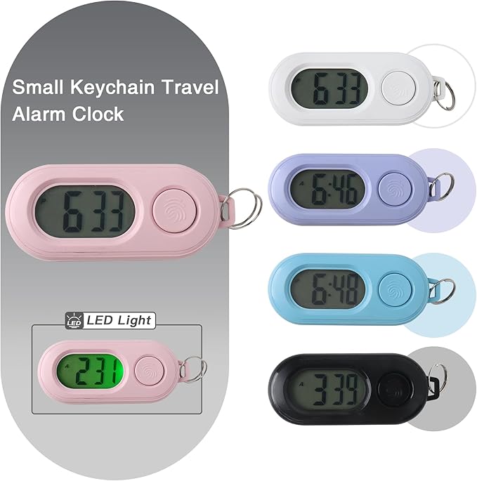 Small Glass Desk Whiteboard Dry-Erase Board with Clock, Small Travel Reminder Clock Keychain with Desk Notepad, Time Table Whiteboard for Desk Digital LED Light Display, 8x6 in with Accessories, Pink