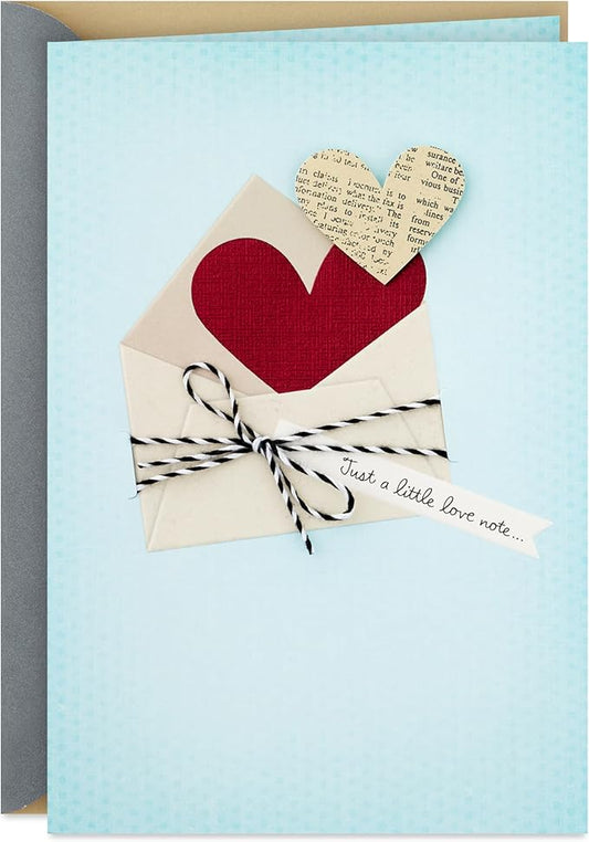 Hallmark Love Card (Heart in Envelope) for Mother's Day, Anniversary, Romantic Birthday, Everyday Love, Sweetest Day