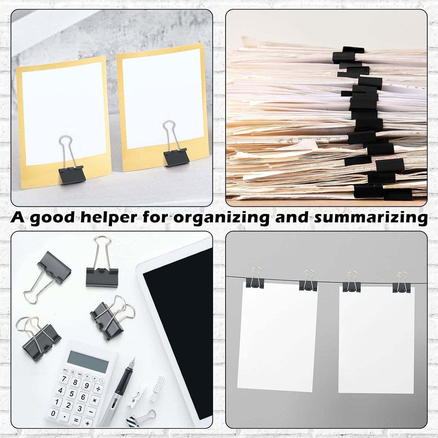 Yexiya 600 Pcs Medium Binder Clips Paper Clips Office Supplies Paper Clamps for Teachers Students School Office Business Paperwork Supplies (Black, 1.25 Inch)