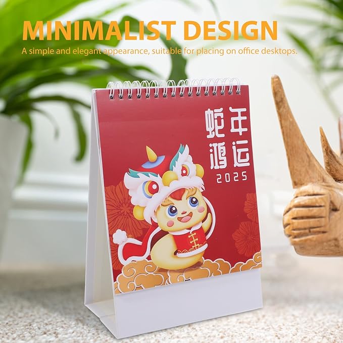 Ciieeo Small Desk Calendar 2025 Chinese Calendar Standing Flip Desktop Calendar 2024.6-2025.12, Table Top Calendar Standing Desk Calendar Stand Up Calendar