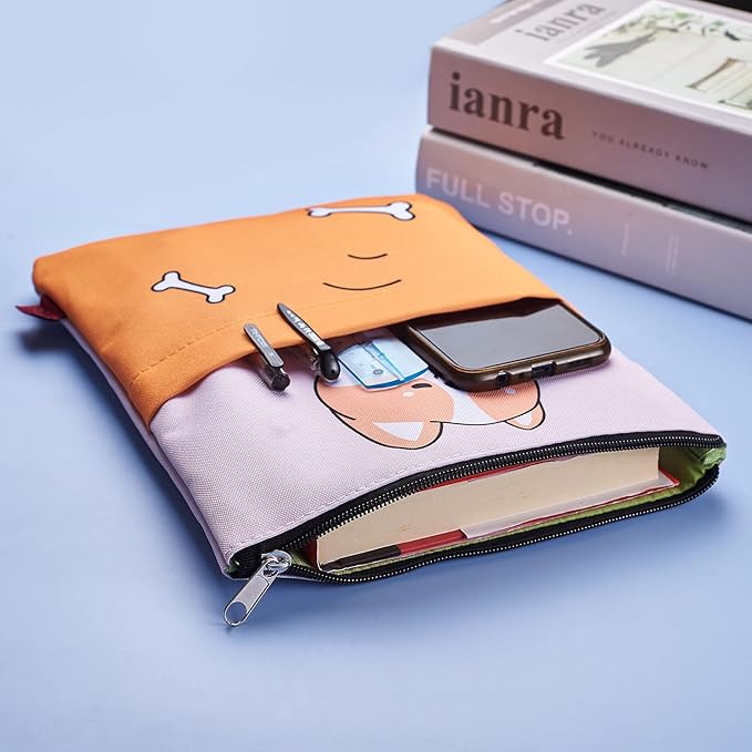 Book Sleeve for Book Lovers, Bookish Book Protector, Book Covers for Paperbacks, Washable Fabric, Book Sleeves with Zipper, Medium 11 Inch X 8.7 Inch