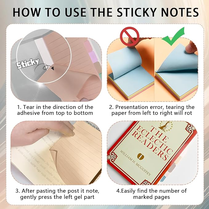 Sticky Notes Set, Sticky Notes Tabs, 920 Pack, Divider Sticky Notes, School Supplies, Office Supplies, Planner Sticky Notes, Sticky Note Dividers Tabs, Book Notes, Back to School Supplies (Blue-Large)