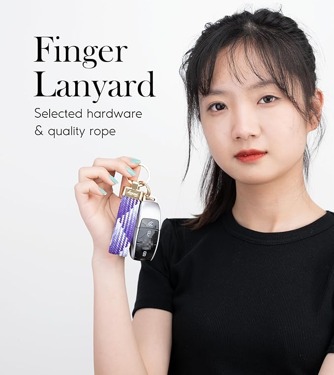 SENLLY Car Keychain, Stretchy Key Holder, Original Elastic Anti-Drop Design Finger Lanyard Strap