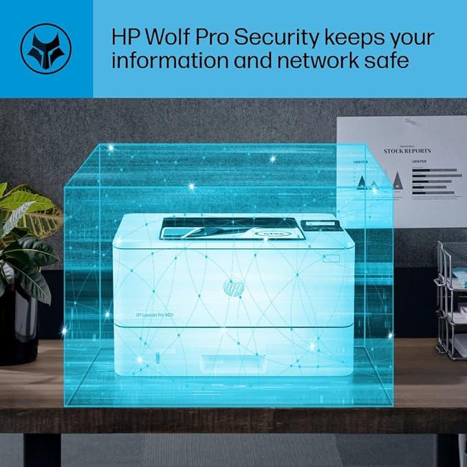 HP LaserJet Pro 4001dw Wireless Black & White Printer, Best-for-Office (2Z601F)