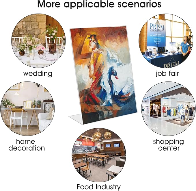 3 Pack 8.5 x 11 Acrylic Sign Stand Holders - 8.5 x 11 Inches Clear Plastic Table Paper Display Stand, Suit for Displaying Posters, Picture, Flyers, Menu