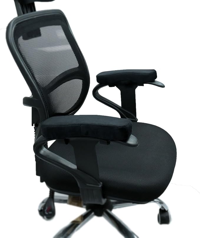 Memory Foam Chair Armrest Pad, Comfy Office Chair Arm Rest Cover for Elbows and Forearms Pressure Relief(Set of 2)